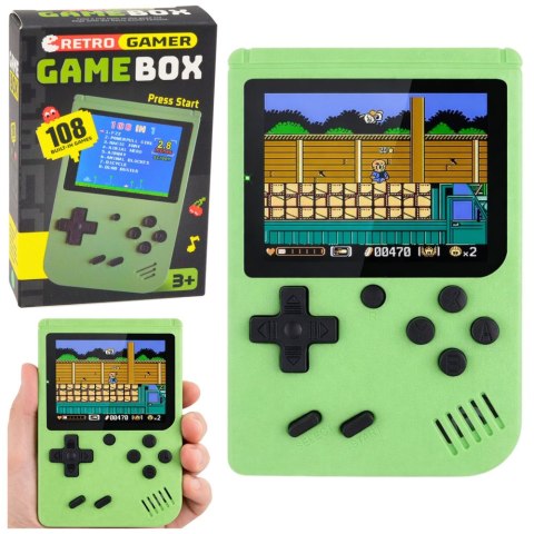 Gra Elektroniczna Konsola Retro 108w1 Ekran LCD Zielona LEAN Toys