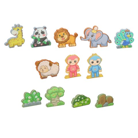 Klocki magnetyczne konstrukcyjne świecące zwierzęta 90 elementów Kik Sp. z o. o. Sp. k.