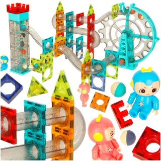 Klocki magnetyczne magnetic sticks marble tor kulkowy z dźwiękiem muzyką grający 118 elementów Kik Sp. z o. o. Sp. k.