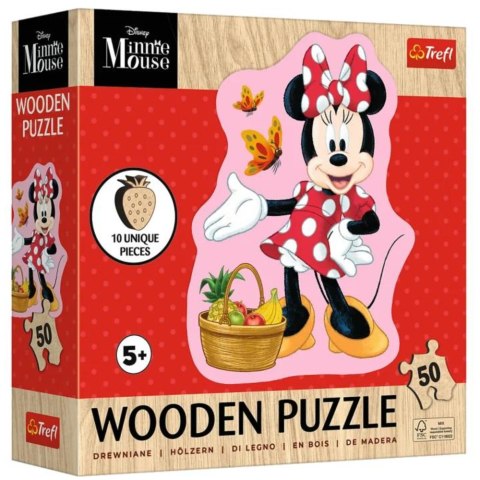 Puzzle - 50 - Drewniane - Wesoła Minnie - Myszka Minnie - Trefl 20279 Trefl Puzzle