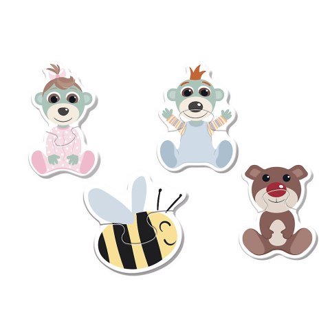 Puzzle - Baby Classic - Przyjacielskie Bobaski - Bobaski i Miś - Trefl 36139 Trefl Puzzle