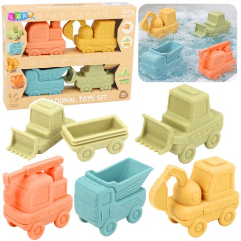 Zabawki Dla Malucha Gumowe Pojazdy Do Rozłączania Zabawy Kąpieli 4 szt. LEAN Toys