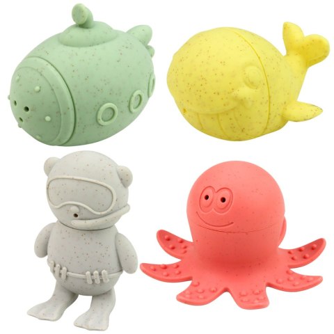 Zabawki Edukacyjne Do Kąpieli Sensoryczne Figurki Gumowe Pastelowe 4 szt. LEAN Toys