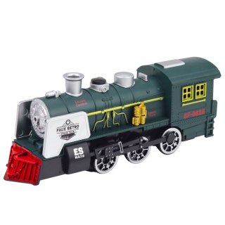 Klasyczna Lokomotywa Czujnik Przeszkód Dym Światła Dźwięki Zielona