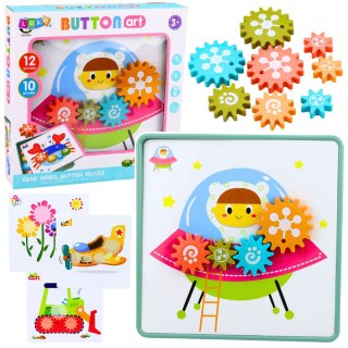 Kreatywne Puzzle Geometryczne Mozaika Koła Zębate Układanka 25 el. LEAN Toys