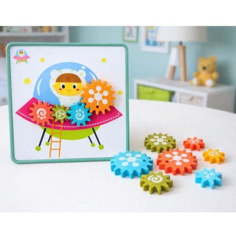 Kreatywne Puzzle Geometryczne Mozaika Koła Zębate Układanka 25 el. LEAN Toys