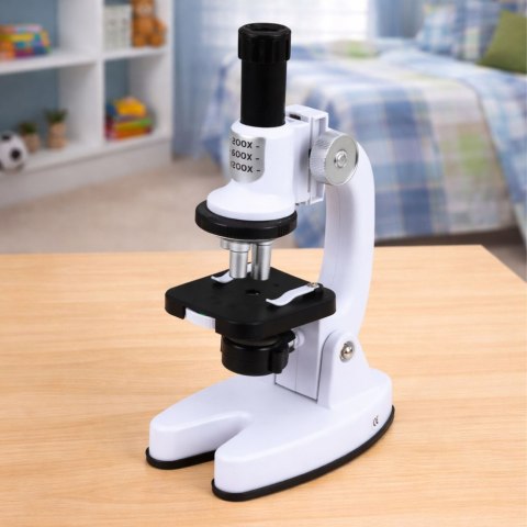 Mikroskop Zestaw Edukacyjny Dla Dzieci Zoom 1200x Akcesoria Biały LEAN Toys