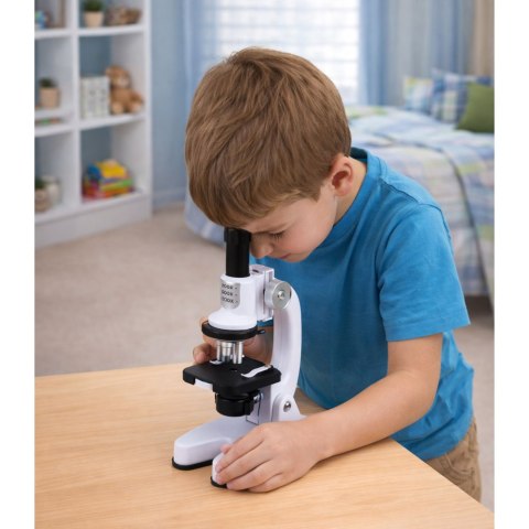 Mikroskop Zestaw Edukacyjny Dla Dzieci Zoom 1200x Akcesoria Biały LEAN Toys