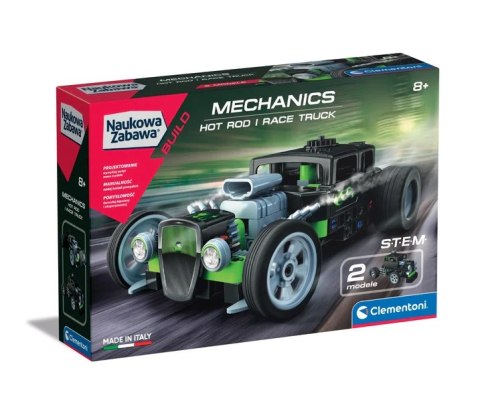 Naukowa Zabawa Klocki Laboratorium Mechaniki Hot Rod i Race Truck Język Polski Clementoni 50792 Clementoni