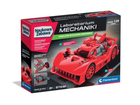 Naukowa Zabawa Klocki Laboratorium Mechaniki Samochód Wyścigowy Endurance Czerwony Język Polski Clementoni 50248 Clementoni