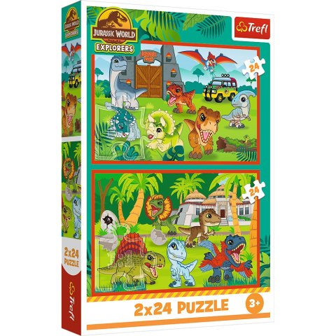 Puzzle - 2x24 - Małe dinozaury - Universal Jurassic World - Trefl 34437 Trefl Puzzle