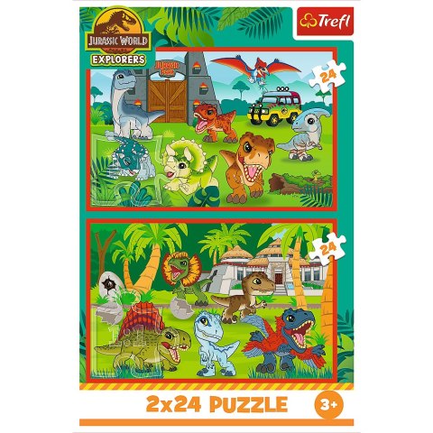 Puzzle - 2x24 - Małe dinozaury - Universal Jurassic World - Trefl 34437 Trefl Puzzle