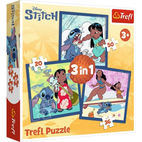 Puzzle - 3w1 (20, 36, 50) - Czas ze Stitchem - Lilo and Stitch - Trefl 34896 Trefl Puzzle