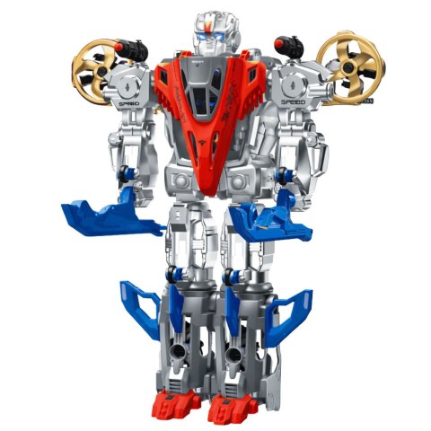 Robot Myśliwiec Bojowy 2w1 Światła Dźwięki Czerwono-Niebieski 29 el.