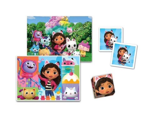 Zestaw Edukacyjny Puzzle Memo Klocki KOCI DOMEK GABI Clementoni 18319 Clementoni