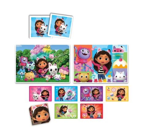 Zestaw Edukacyjny Puzzle Memo Klocki KOCI DOMEK GABI Clementoni 18319 Clementoni