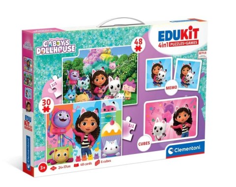 Zestaw Edukacyjny Puzzle Memo Klocki KOCI DOMEK GABI Clementoni 18319 Clementoni