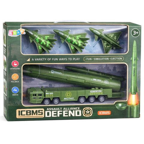 Zestaw Militarny Ciężarówka Myśliwce Z Napędem Wyrzutnia Rakiet