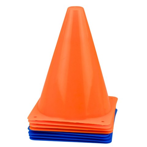 Zestaw Pachołki Treningowe z Piłką Niebieskie Pomarańczowe 8 szt. LEAN Toys