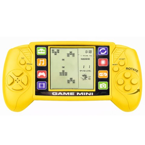 Elektroniczna Gra Konsola Do Gry Tetris Przenośna LCD Żółta LEAN TOYS