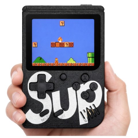 Elektroniczna Gra Konsola Retro Sup 400 Gier LCD 8 Bit Czarna LEAN Toys