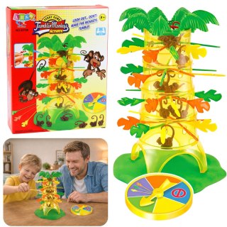 Gra Zręcznościowa Rodzinna Spadające Małpki Drzewo Palma Koło Losujące LEAN Toys