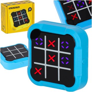 Kółko krzyżyk gra elektroniczna logiczna tic tac toe konsola przenośna niebieska Kik Sp. z o. o. Sp. k.