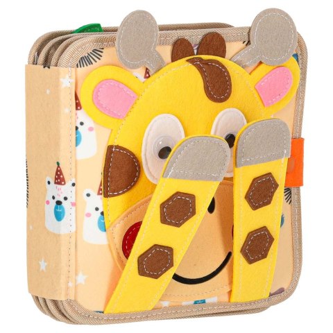 Książeczka sensoryczna edukacyjna filcowa 3D manipulacyjna ruchome elementy żyrafa Kik Sp. z o. o. Sp. k.