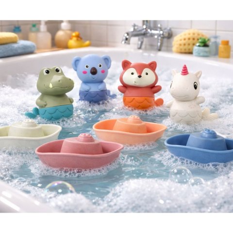Zestaw Zabawki Do Kąpieli Zwierzątka Statki Łódeczki Gumowe 13 el. LEAN Toys