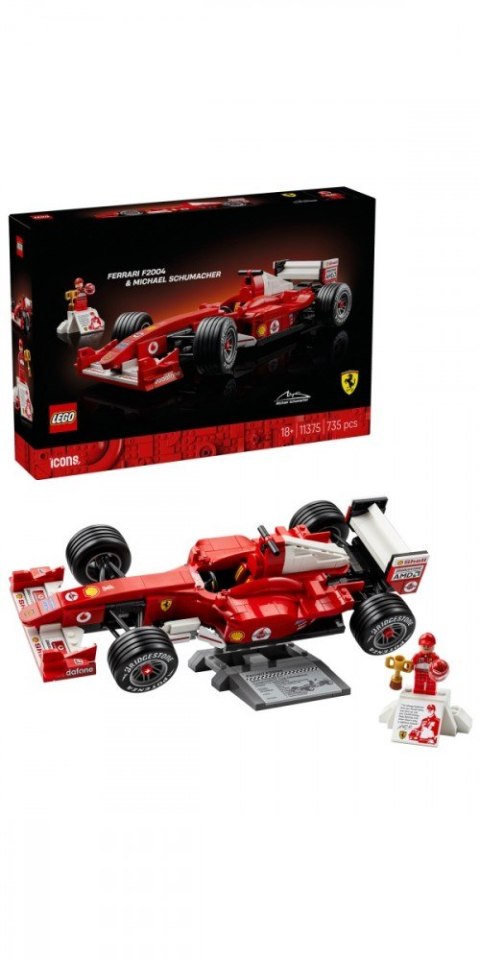 Klocki Icons 11375 Ferrari F2004 i Michael Schumacher LEGO