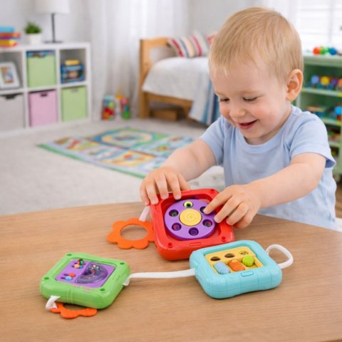 Kostka Sensoryczna Edukacyjna Panele Manipulacyjne 6 Aktywności LEAN Toys