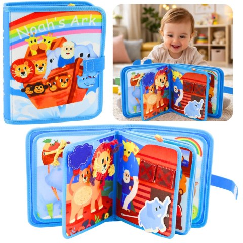 Książeczka Edukacyjna Sensoryczna Filcowa 3D Arka Noego Zwierzęta LEAN Toys