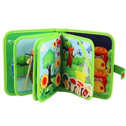 Książeczka Edukacyjna Sensoryczna Filcowa 3D Dzikie Zwierzęta LEAN Toys