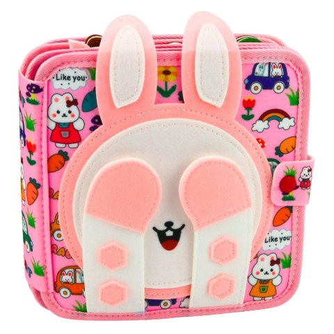 Książeczka Edukacyjna Sensoryczna Filcowa 3D Króliczek Różowy LEAN Toys