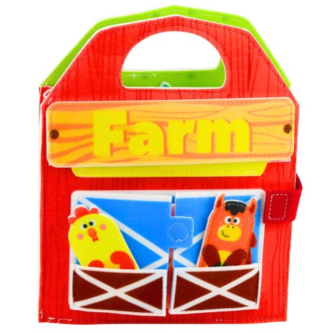 Książeczka Edukacyjna Sensoryczna Filcowa 3D Zwierzęta Domowe Farma LEAN Toys