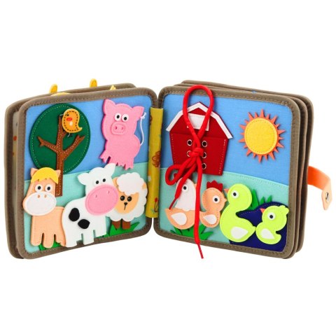 Książeczka Edukacyjna Sensoryczna Filcowa 3D Zwierzęta Jelonek LEAN Toys