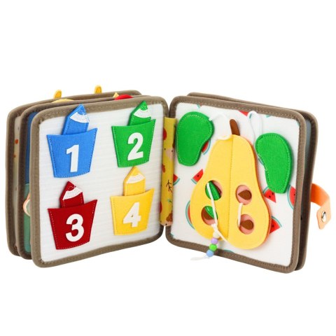 Książeczka Edukacyjna Sensoryczna Filcowa 3D Zwierzęta Jelonek LEAN Toys