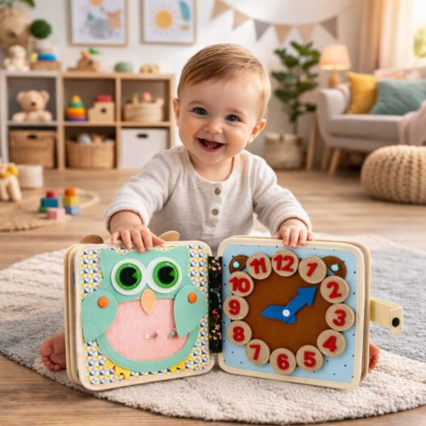 Książeczka Edukacyjna Sensoryczna Filcowa 3D Zwierzęta Jeżyk LEAN Toys