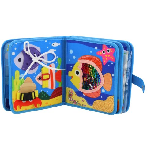 Książeczka Edukacyjna Sensoryczna Filcowa 3D Zwierzęta Morskie LEAN Toys