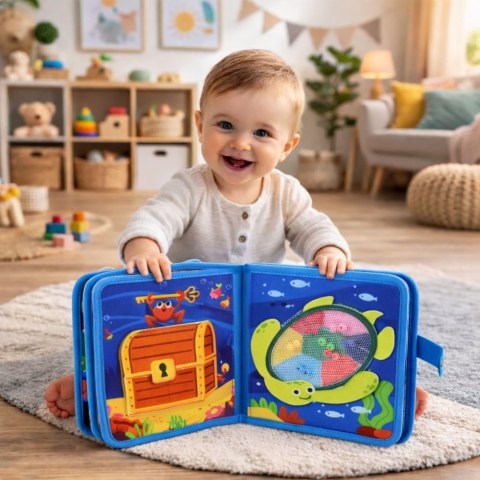 Książeczka Edukacyjna Sensoryczna Filcowa 3D Zwierzęta Morskie LEAN Toys