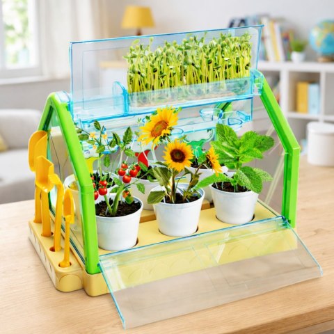 Mini Ogródek Szklarnia Doświadczenie Edukacyjne System Podlewania LEAN Toys