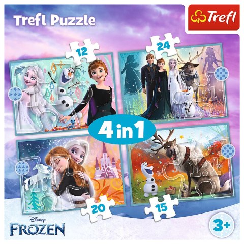 Puzzle - 4w1 (12, 15, 20, 24) - Niezwykły świat Frozen - Kraina Lodu - Trefl 34381 Trefl Puzzle