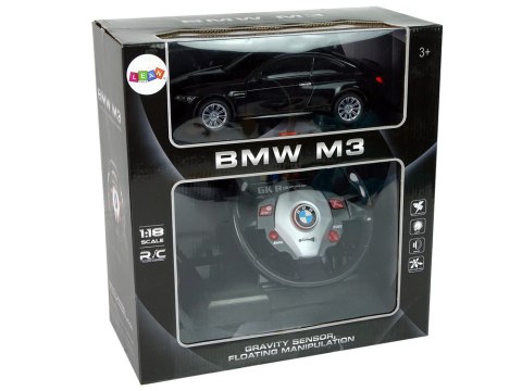 Auto Zdalnie Sterowane BMW M3 Czarny Pilot Kierownica 1:18 Dźwięk Światła LEAN Toys