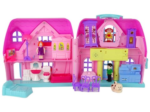 Domek Dla Lalek Mebelki Akcesoria Figurki Różowy LEAN Toys