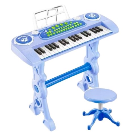 Elektroniczne Pianinko Dla Dzieci Z Mikrofonem 37 Klawiszy Niebieski LEAN Toys