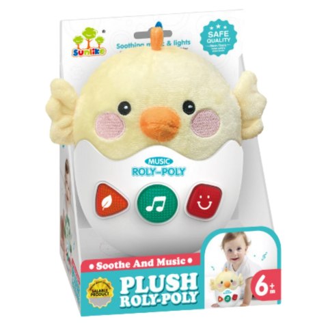 Interaktywna Wańka Wstańka Kurczak Światła Dźwięki Żółty LEAN Toys