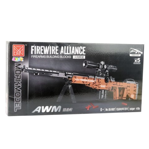 Klocki Konstrukcyjne Karabin Snajperski AWM Funkcja Strzału 1594 el. LEAN Toys