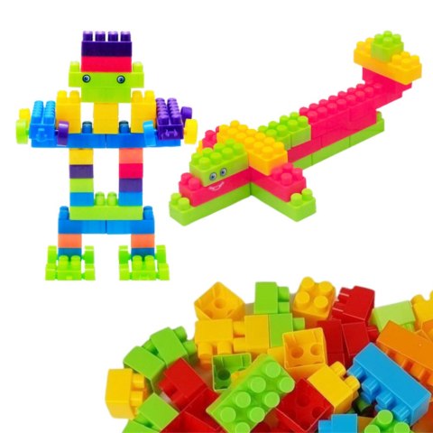 Klocki W Pudełku Edukacyjne Duże Budowlane Zestaw Kolorowe 60 ele. LEAN Toys