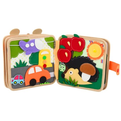 Książeczka Edukacyjna Sensoryczna Filcowa 3D Zwierzęta Żyrafa LEAN Toys