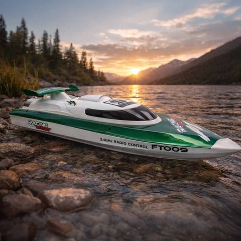 Łódź zdalnie sterowana na pilota RC FT009 zielona Kik Sp. z o. o. Sp. k.
